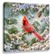 Glow Decor Red and Green Snowy Pine Cardinal Pizazz Print Framed Wall Decor 10" x 10"